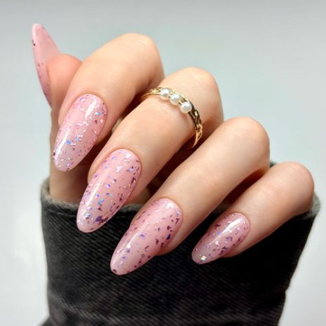 Holo Pink Flake Effect Top Coat (Kirsty)